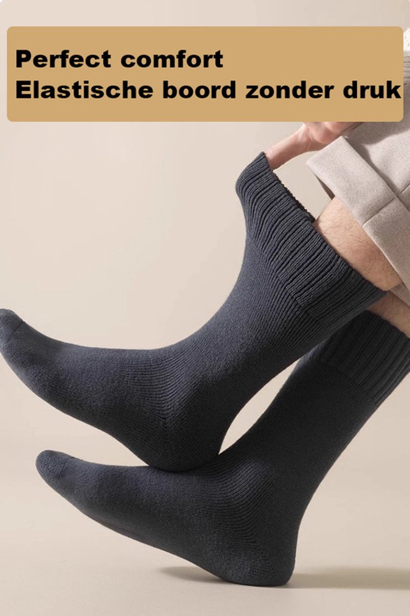 Thick Winter Socks Men - House Socks - Fluffy Socks - Casual Socks - Work Socks - 6-Pack Socks Men 43 46 - Size 40-46 - Black, White, Gray - Image 5