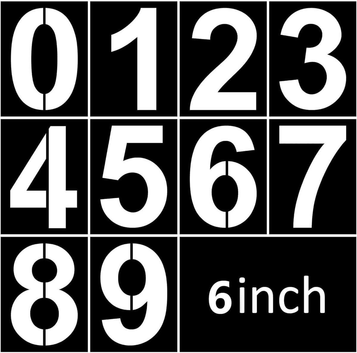 Number Stencil Set - Address Stencils 0-9 - Reusable Plastic Number Stencils - Cake Stencils - Paint by Number Stencils 6 inch - Image 1