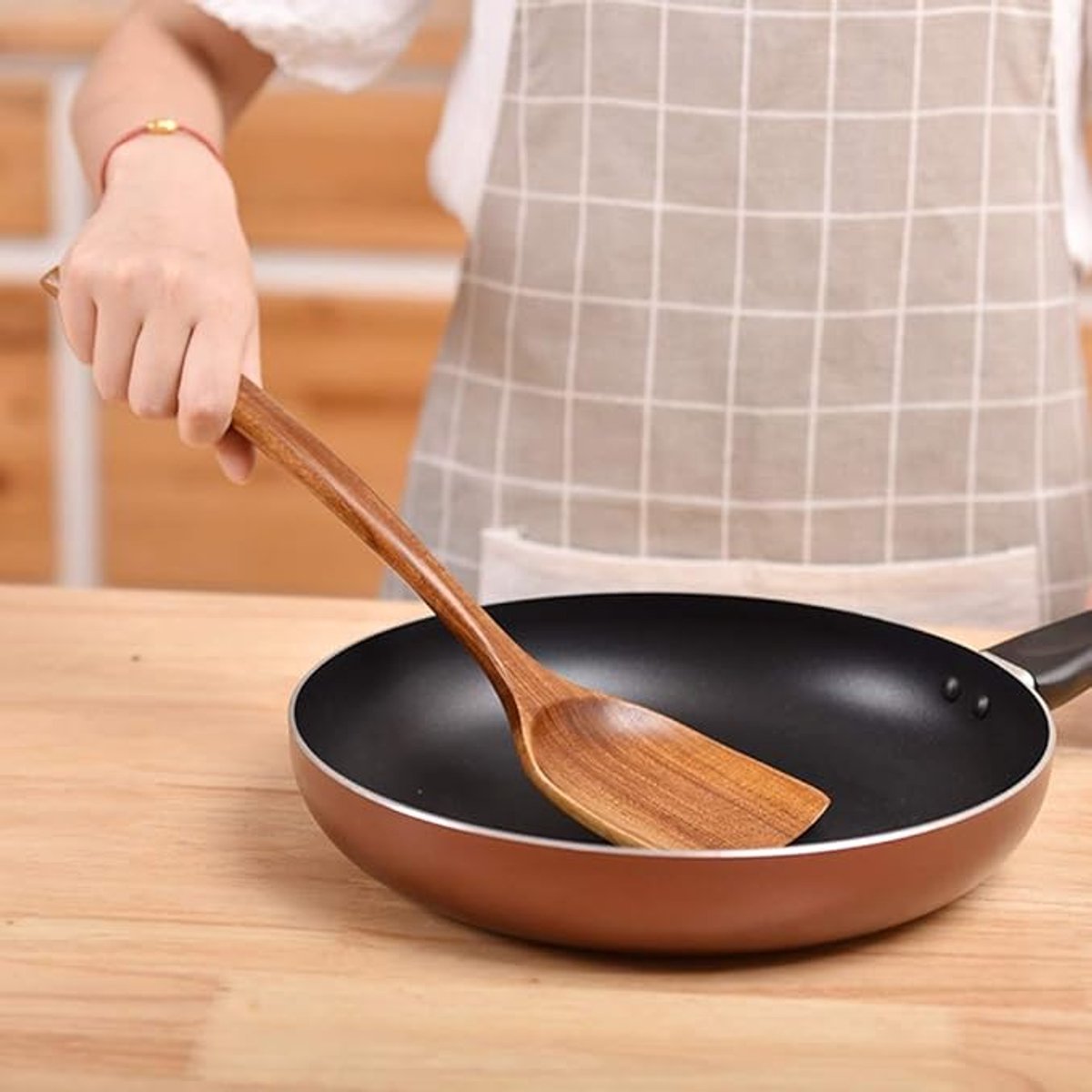 Kitchen Utensils - Wooden Kitchen Utensils - Cooking Utensil Set - Wooden Spatula - Spatulas - Ladles - 4-Piece Set - Hangable - Scratch-resistant, high-temperature resistant - Image 2