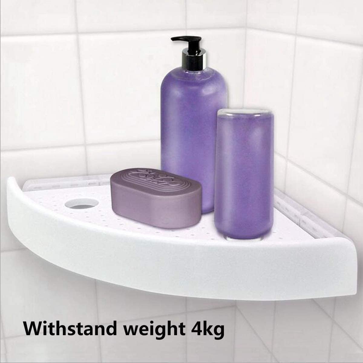 Triangular Shelf - Storage Rack - Bathroom Corner Shelf Triangular Handle Wall Mounting Bracket - Suitable for Kitchen and Bathroom Strong Suction Wall Mounted Shelf Storage Basket (No Drilling Required) - Image 3
