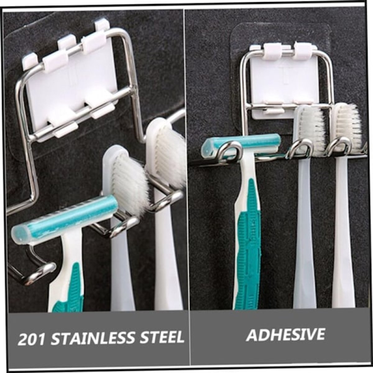 Bathroom storage rack - Wall-mounted toothbrush holder - Hanging bathroom storage rack - Image 3