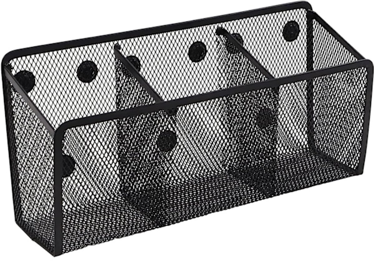 Pen Holder - Mesh Storage Basket with Extra Strong Magnets - Freezer Safe - Whiteboard - Cabinet Accessory - Office Supplies Organizer - Image 1