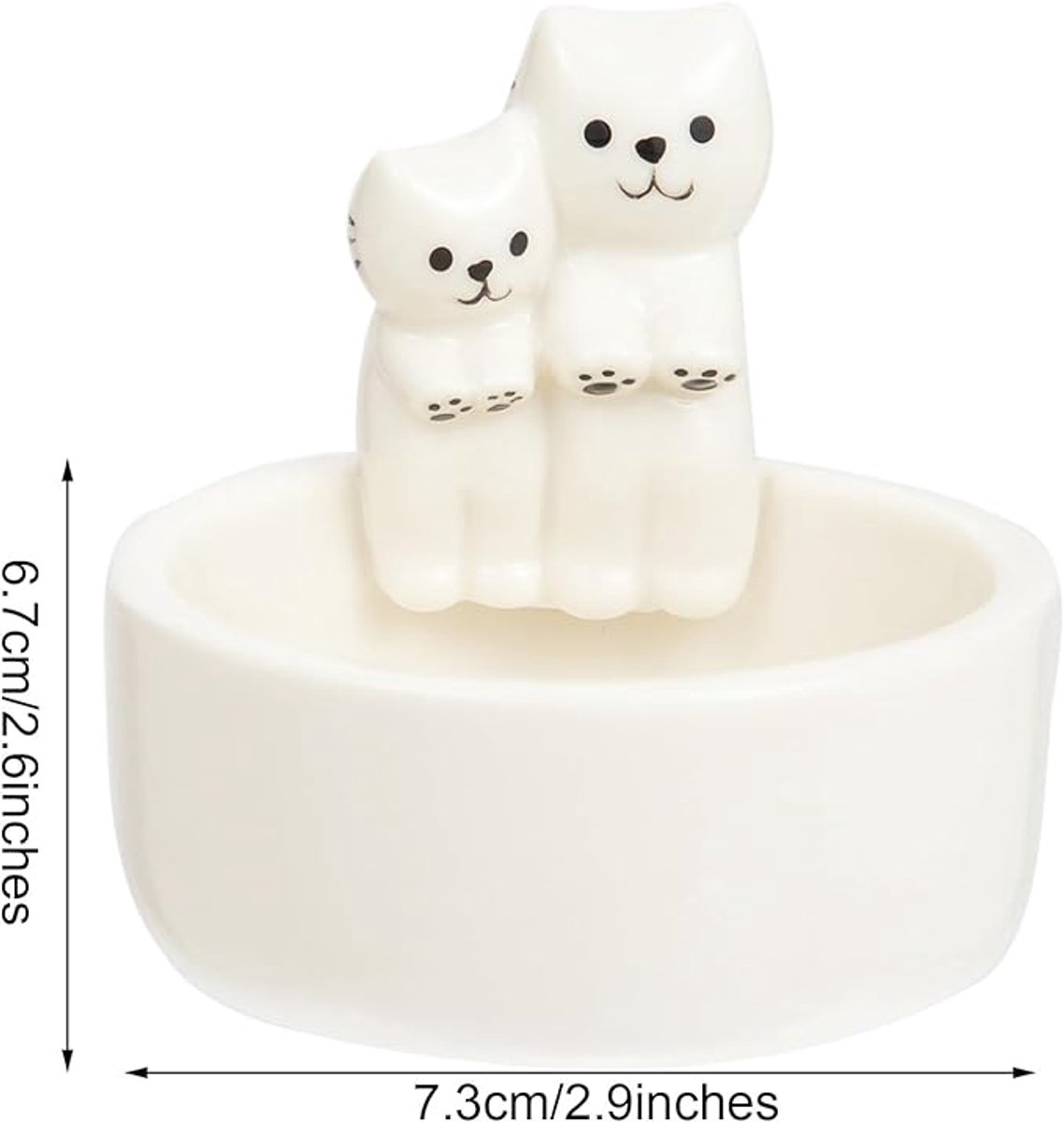 Candle Holder - 1 Piece Cartoon Cat Candle Holder - White Handmade Ceramic Candle Holder - Tea Candle Holder - Decorative Candle Holder - A Gift for Spending Warm Moments with Your Loved One - A Gift for Your Lover or Friend - Image 4