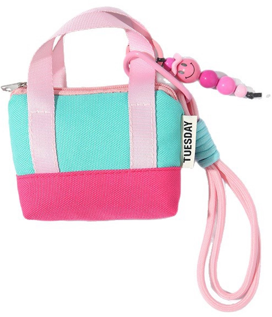 Mini Portable Headphone Case - Storage Box - Data Cable Cover - Storage Bag - Coin Card Holder - Trendy Dopamine Pink - Image 1