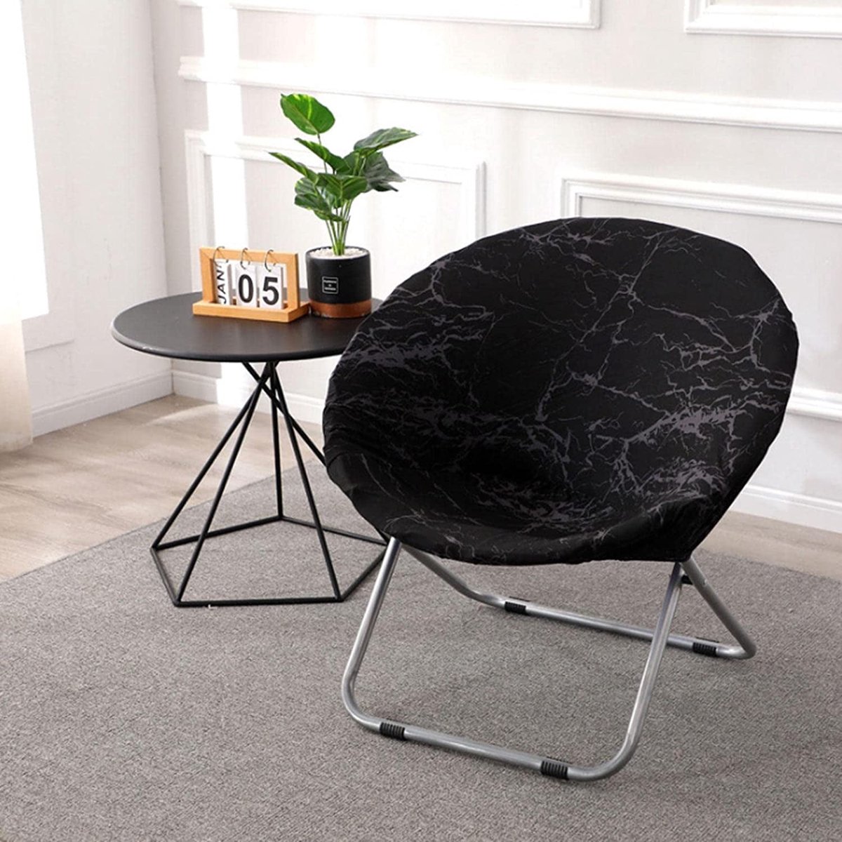 Chair Cover - Round Folding Moon Sun Elegant Stretch Chair Cover - Stretch Disc Chair Cover - Image 3
