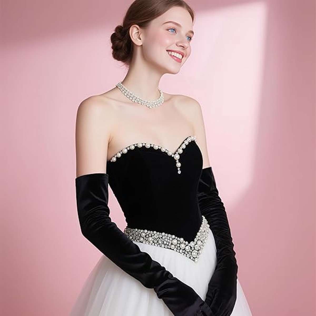 Women's Gloves - Suitable for Weddings, Tea Parties, Cosplay, and Outfit Coordination - Black - Image 3