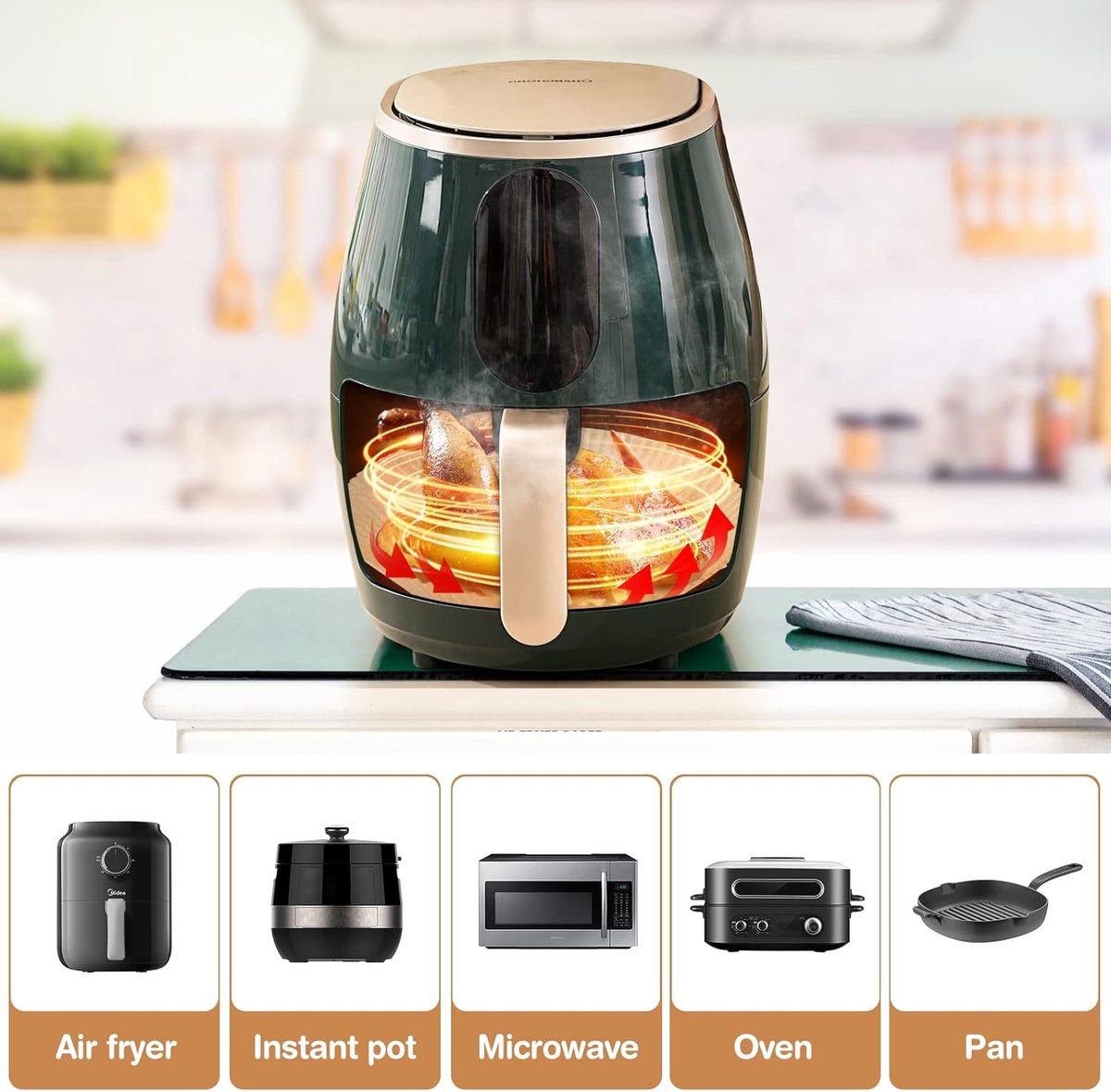 Airfryer Paper (100 sheets) - Airfryer Paper Mat 20 cm - Non-stick Airfryer Paper - Baking Mat - BPA-free - Suitable for 3-6 litre ovens - Baking Tray - Microwave-safe (square) - Image 7