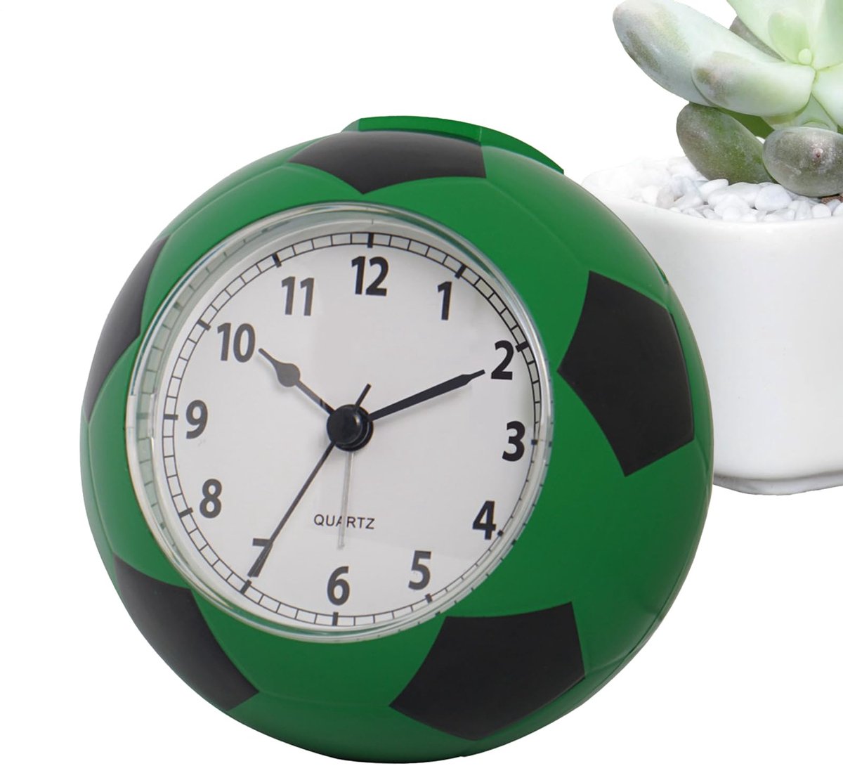 Football Alarm Clock - Silent - Non-ticking Desk Clock | Kids Bedside Clock | Cute football design, easy-to-read analog display, perfect for kids' bedrooms, great birthday gift for boys and girls - vegetable - Image 1