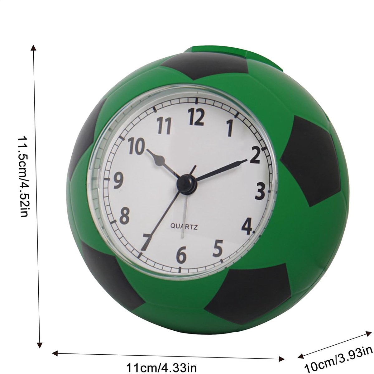 Football Alarm Clock - Silent - Non-ticking Desk Clock | Kids Bedside Clock | Cute football design, easy-to-read analog display, perfect for kids' bedrooms, great birthday gift for boys and girls - vegetable - Image 5