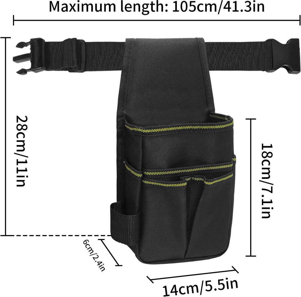 Tool Bag - Hardware Tool Bag - Hardware Storage Bag - Waist Bag - Small Oxford Canvas Tool Bag - with Adjustable Nylon Waist Strap, Suitable for Electricians, Carpenters, and Repair Technicians. - Image 2