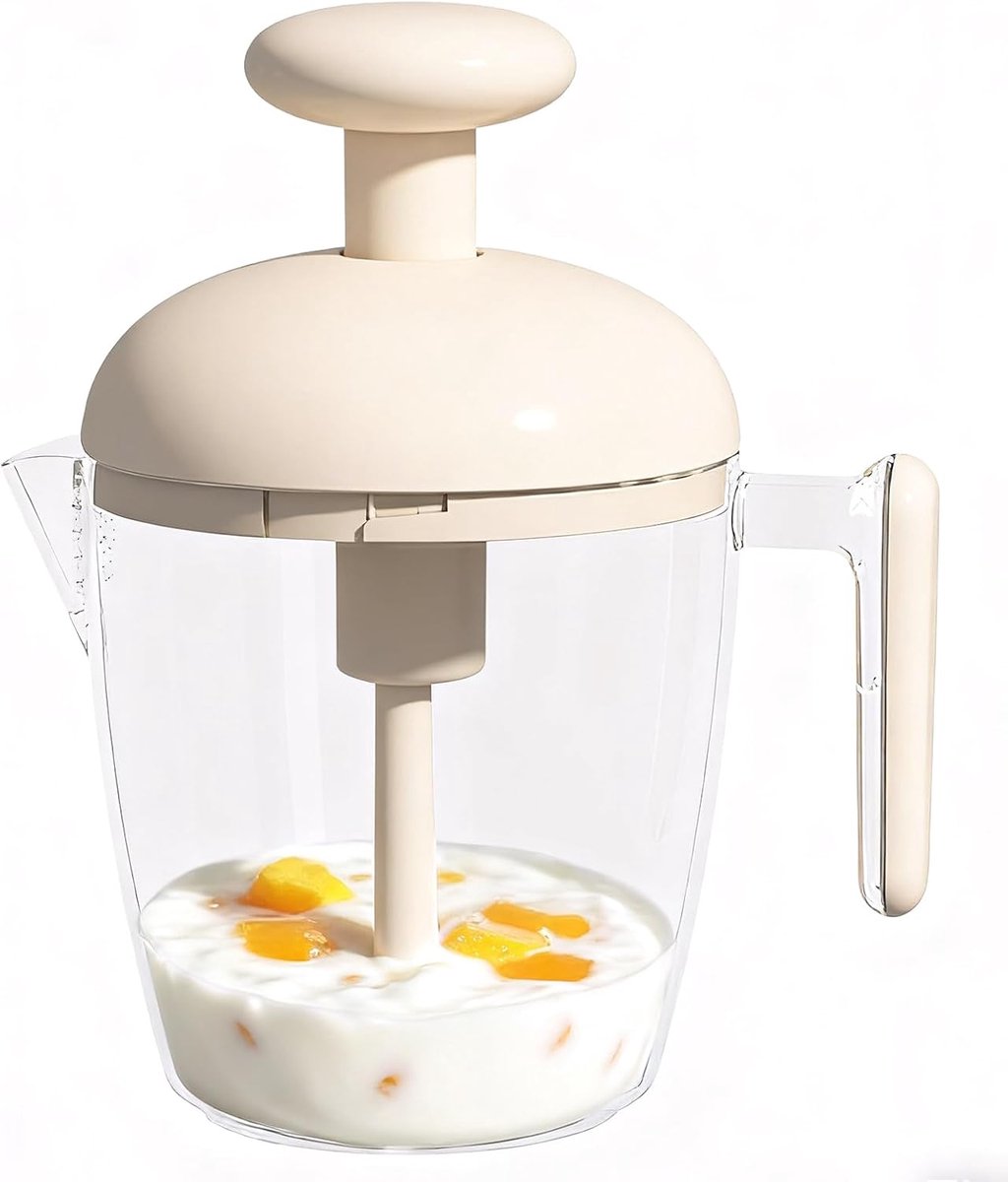 Mixing Cup - Blender - Kitchen Tool - Whisk - Hand Press - Transparent Housing - Portable - Suitable for mixing batter, smoothies, cream, butter, etc. - Image 1