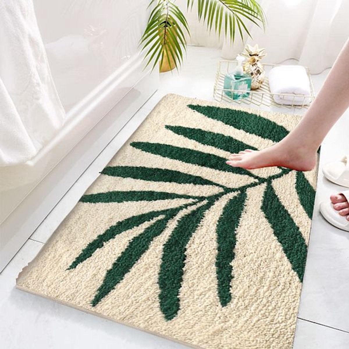 Non-slip bath mat - Indoor/outdoor living room - kitchen - bedroom non-slip - bath mat - soft and absorbent bath mat (40*60cm) - Image 5
