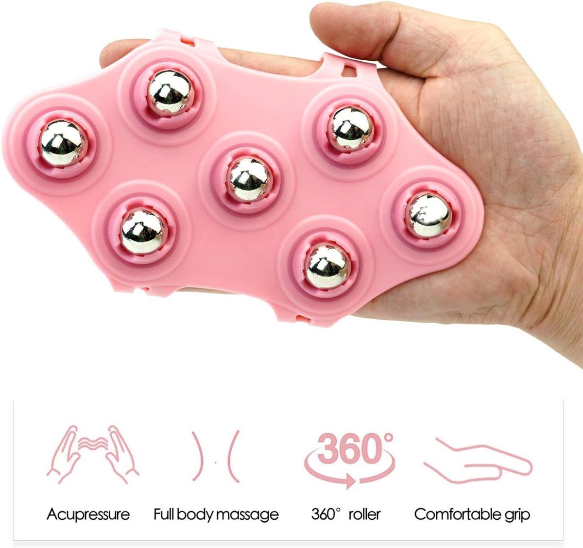Ball Massage Gloves - Massage Gloves - Portable Body Massage Roller - Palm-Shaped Massage Gloves - Metal Ball Massager - Image 3