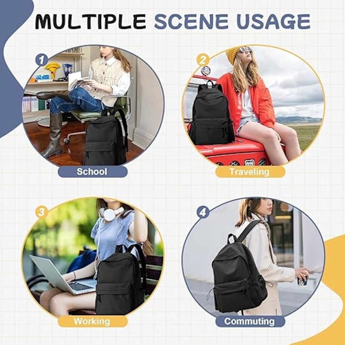 Backpacks - Casual Backpacks - Laptop Backpacks - Lightweight Waterproof Backpacks - Work Backpacks for Men and Women - Image 5