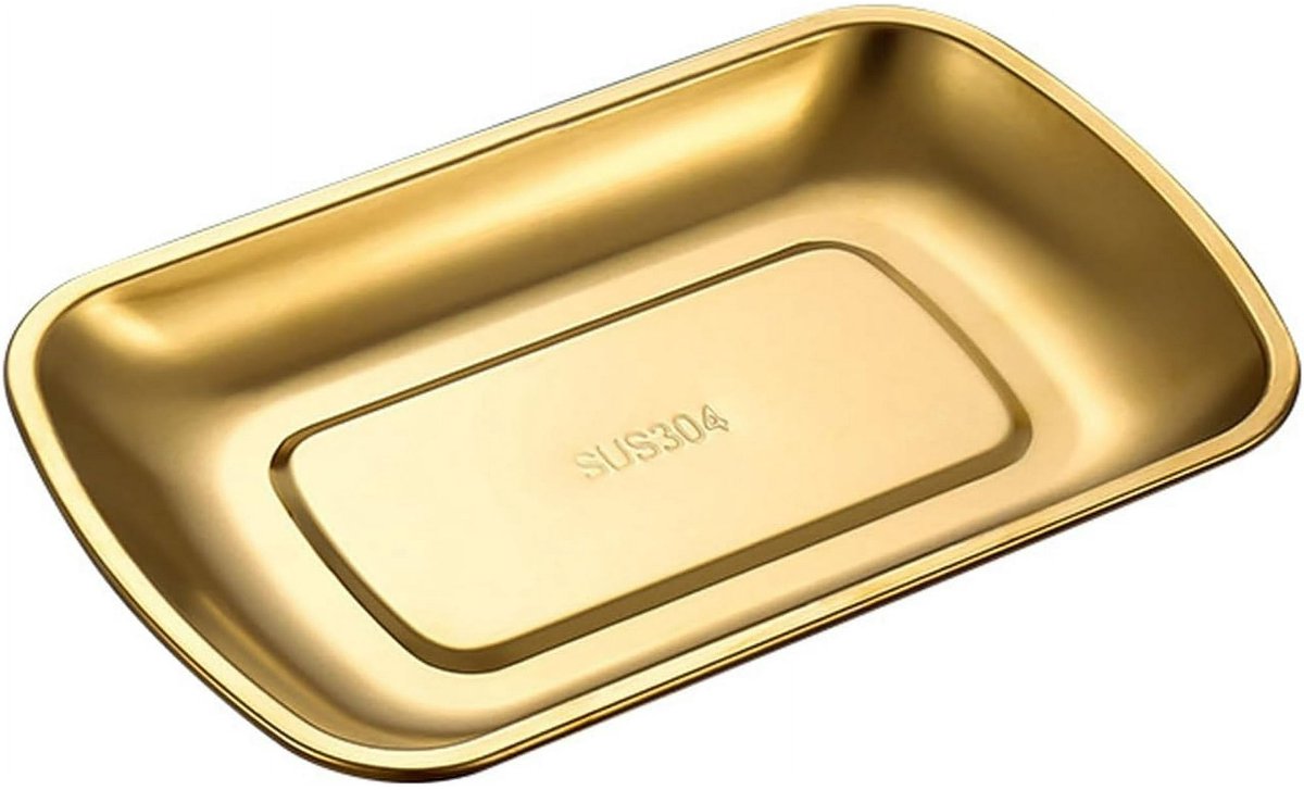 Snackbox Deli Box - Simple stainless steel snack bowl - Fruit and vegetable bowl (gold) - Image 1