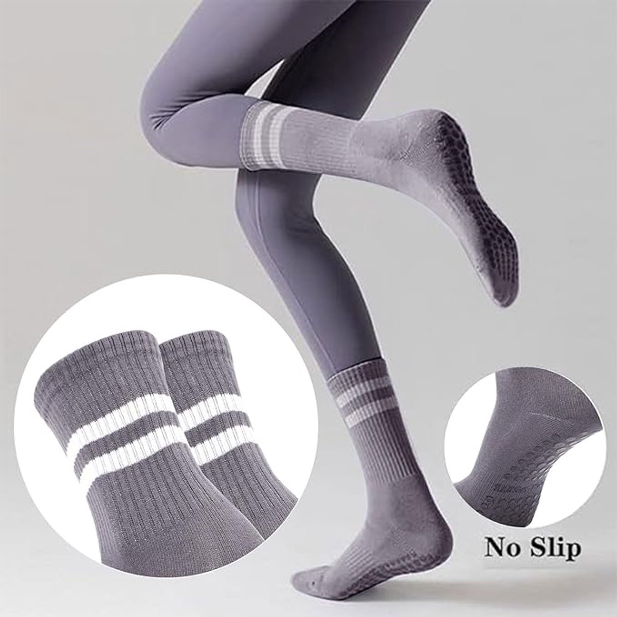 Non-slip Socks for Women (3 Pairs) - Floor Socks - Home Socks - Slipper Socks - Non-slip Socks - Yoga Socks - Suitable for Pilates, Ballet, Dance, Trampoline - Image 5