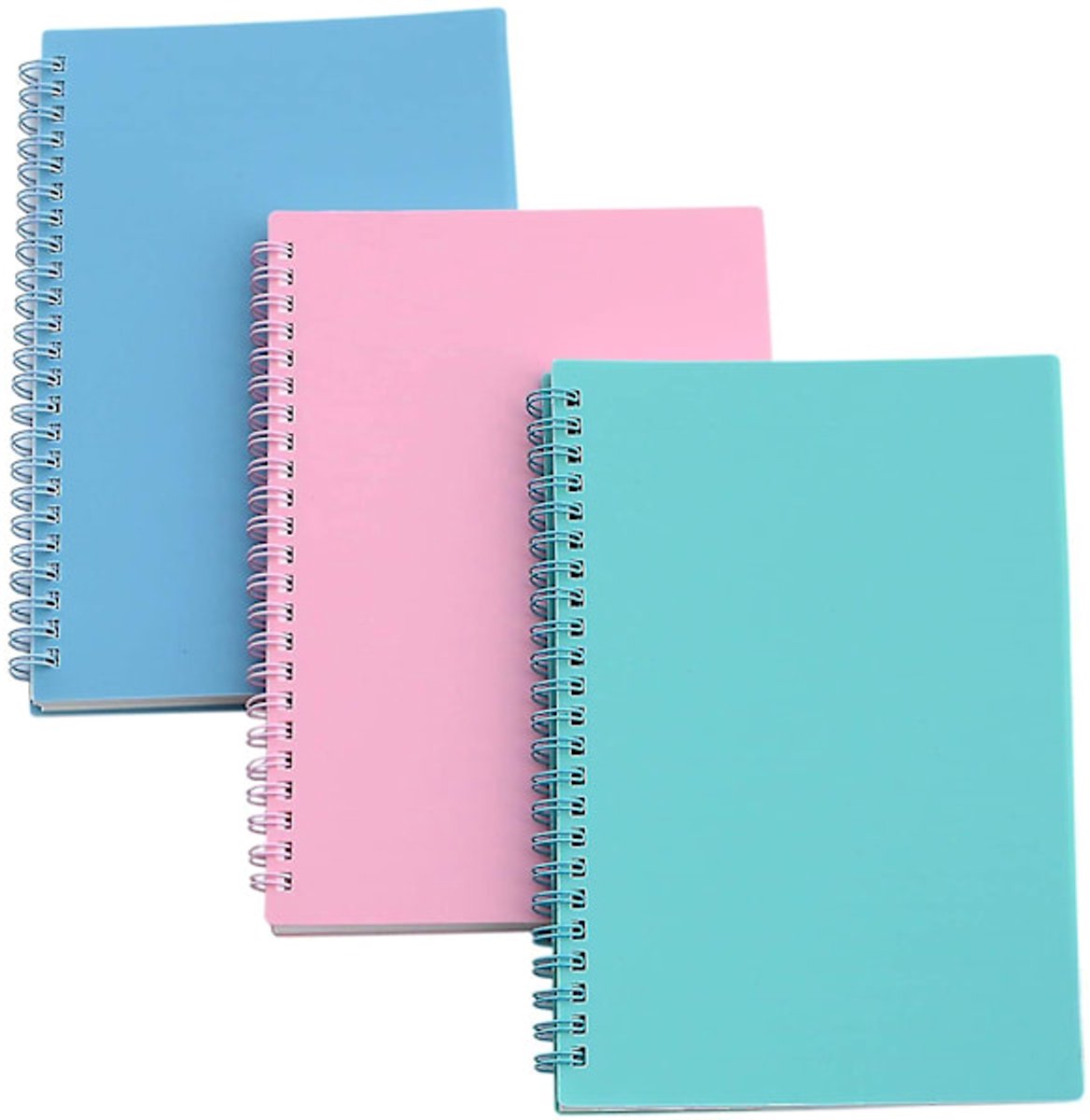 Notebooks - Spiral Colors - Minimalist Style and Lines Notebooks - Double Spiral Notebooks - 3-Pack - Image 1