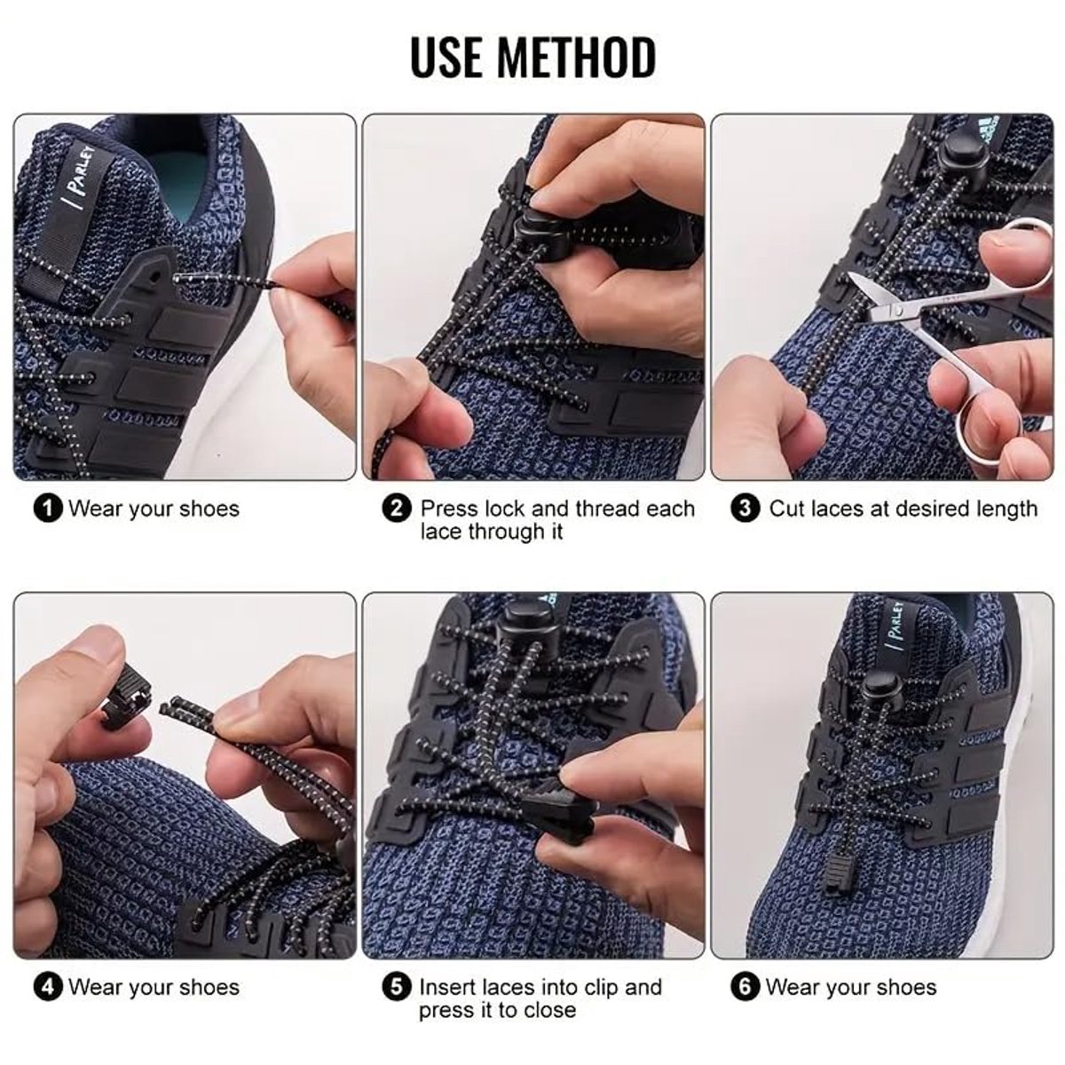 Sneaker Laces 120CM suitable for Sneakers - Elastic laces without a knot - Suitable for students and adults - With strong buckle and quick-release function (Gray) - Image 3