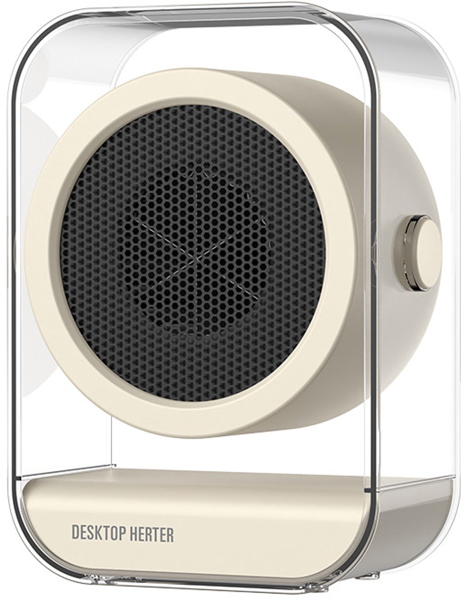 Electric Heater - Portable Electric Heater - Desk Fan Heater - Small Household Fan Heater - Portable, Fast Heating Electric Heater for Office Use - Two Temperature Settings - Off White - Image 1