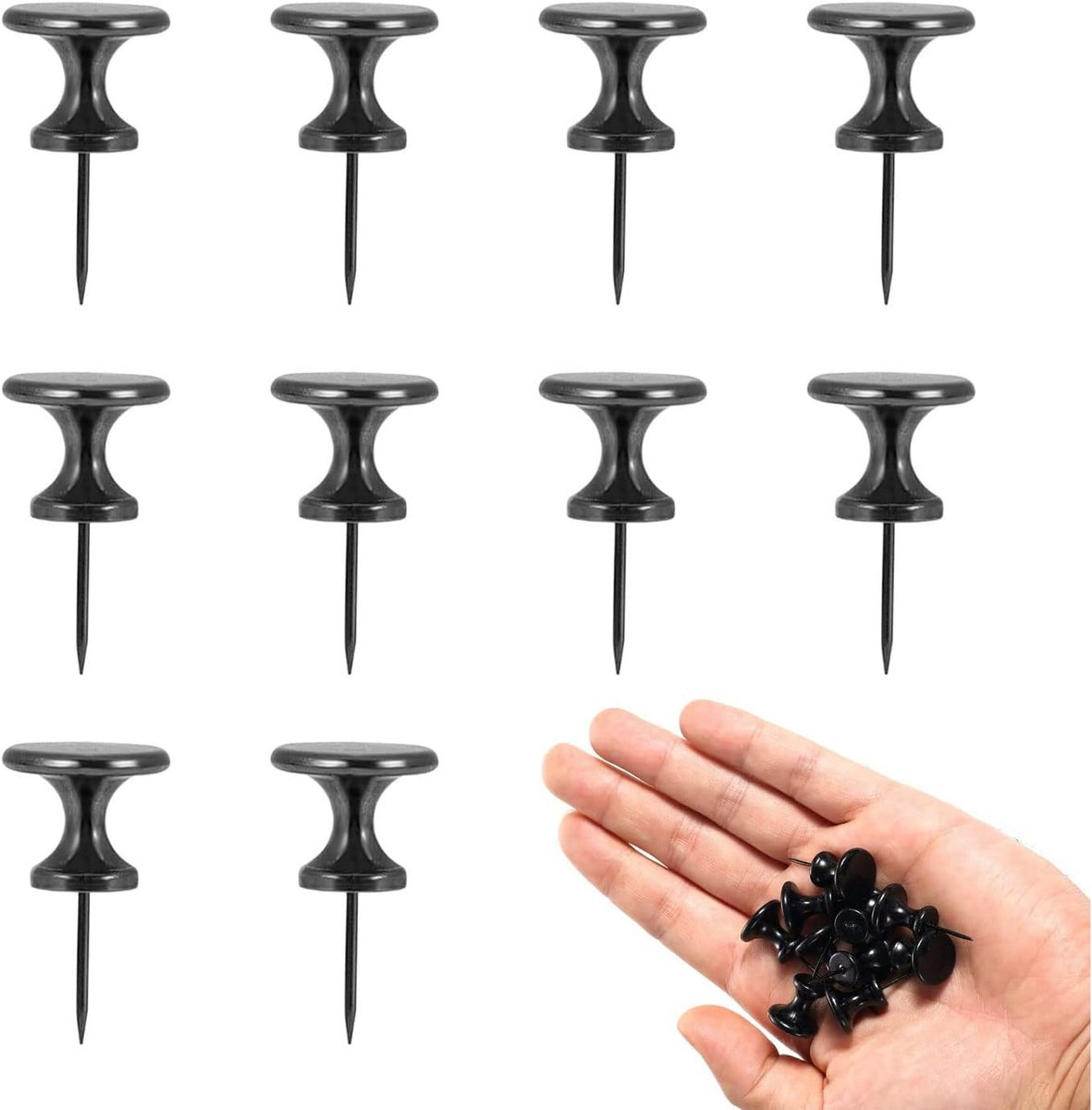 10 Large Metal Snaps - Black Metal Snaps for Notice Boards - Great for Office Wall Decor - Home or Classroom Decor - Image 1