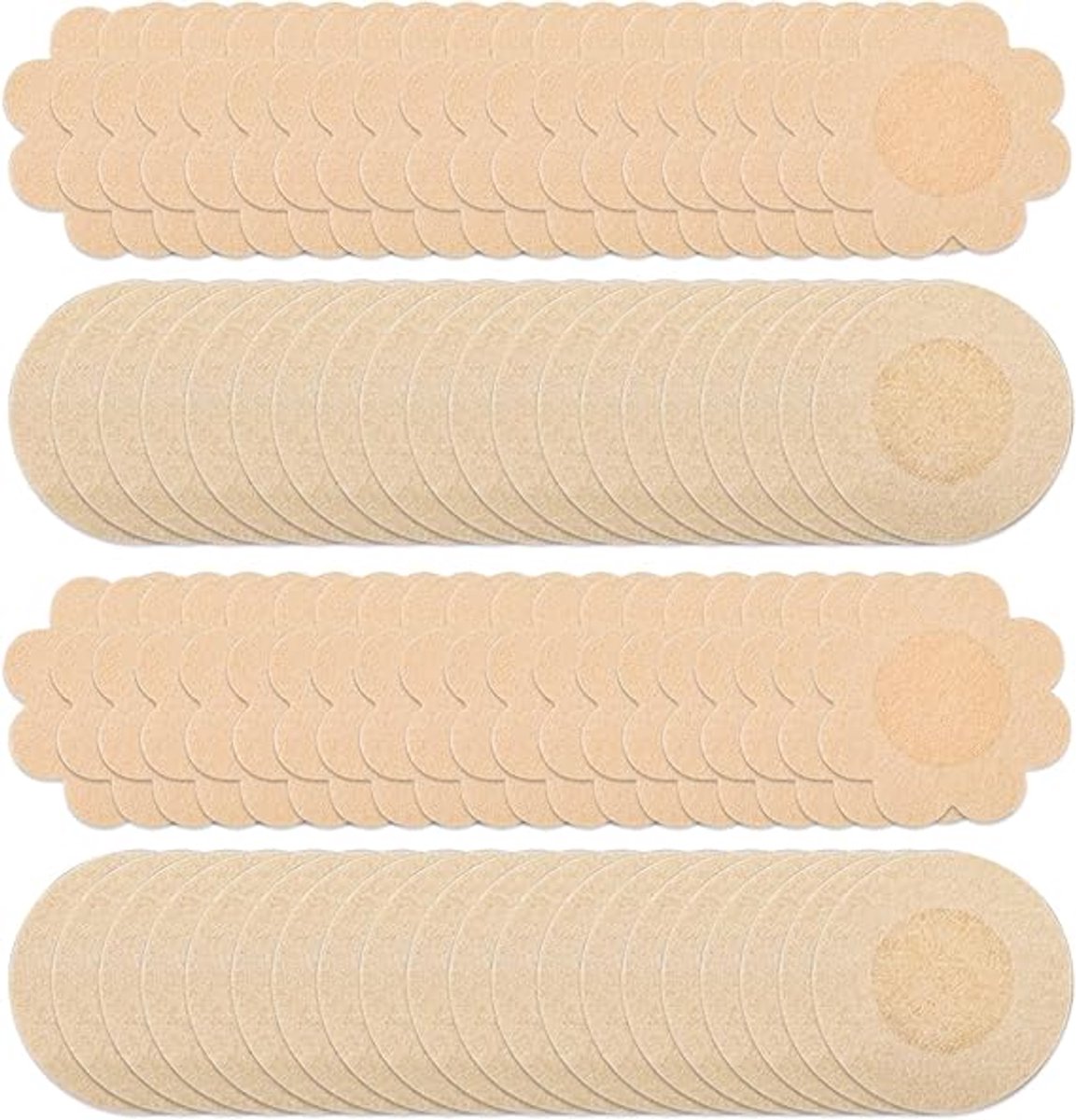 80 Invisible Nipple Shields - Disposable Nipple Shields - Nipple Shields for Women - Breathable Breast Shields - Unisex Nipple Shields - Round and Plum Shape - Off White - One Size - Image 1