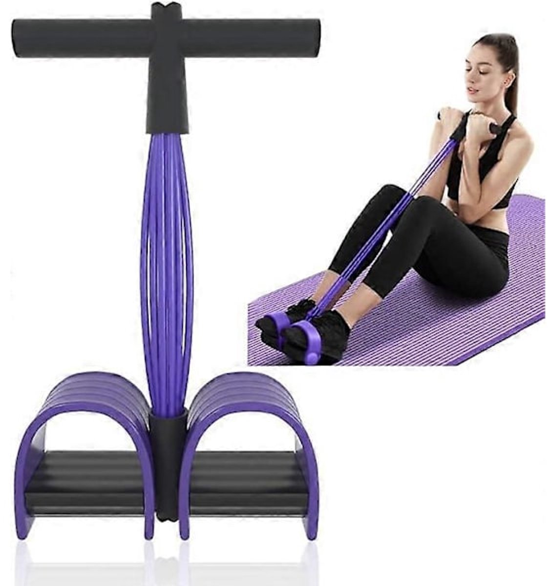 Abdominal Trainer - Abdominal Exercises - Home Full Body Expander - 6 Tubes - Elastic Drawstring - Image 1