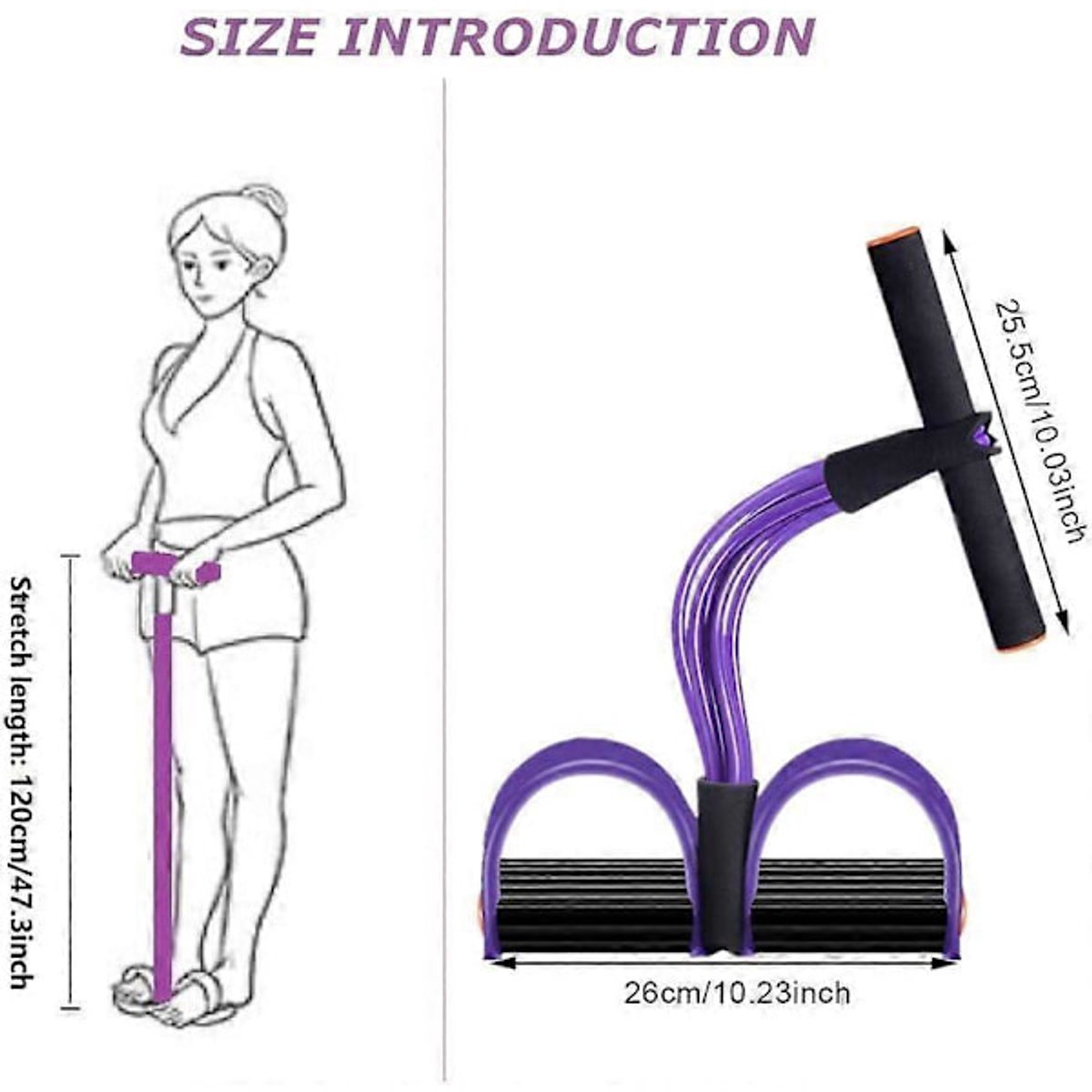 Abdominal Trainer - Abdominal Exercises - Home Full Body Expander - 6 Tubes - Elastic Drawstring - Image 2