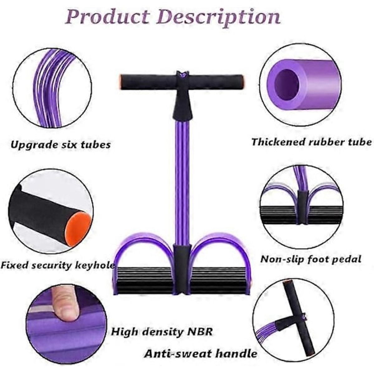 Abdominal Trainer - Abdominal Exercises - Home Full Body Expander - 6 Tubes - Elastic Drawstring - Image 4
