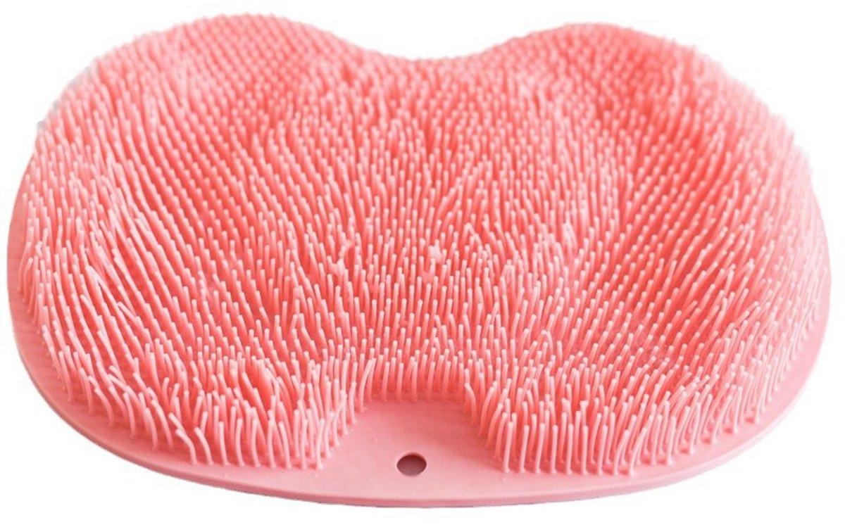 Bathroom Scrubber Mat - Non-Slip Silicone Massage Mat - Shower Back Scrubber - Massage Mat with Non-Slip Suction Cups - Exfoliating Bathroom Mat Pink - Image 1
