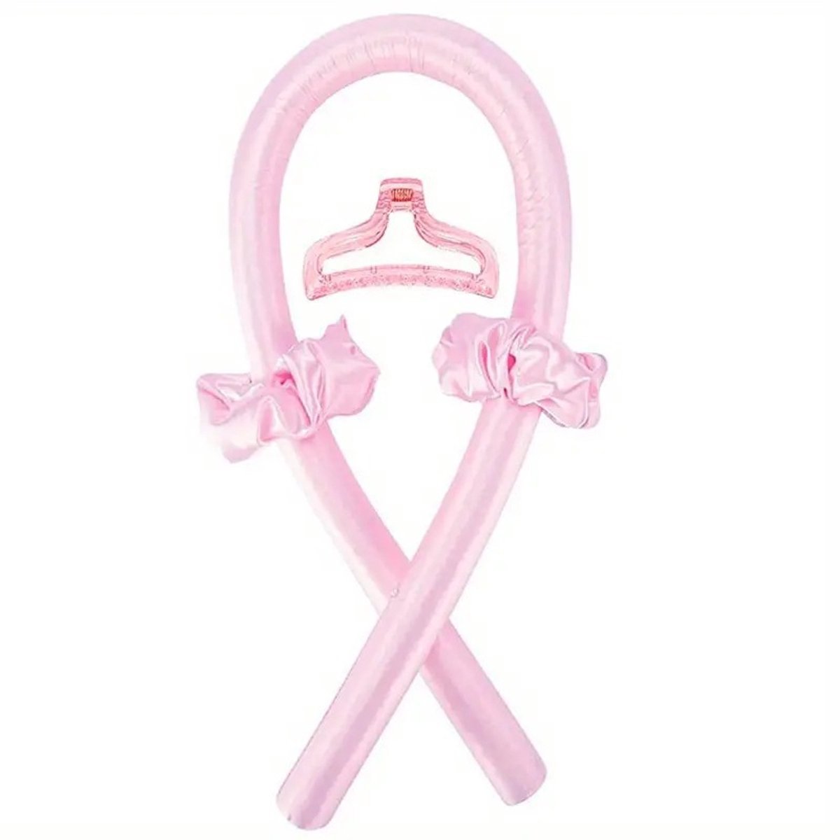 Set of 4 - Heat-Free Curling Iron - Curling Set for Home Use (Pink) - Image 1
