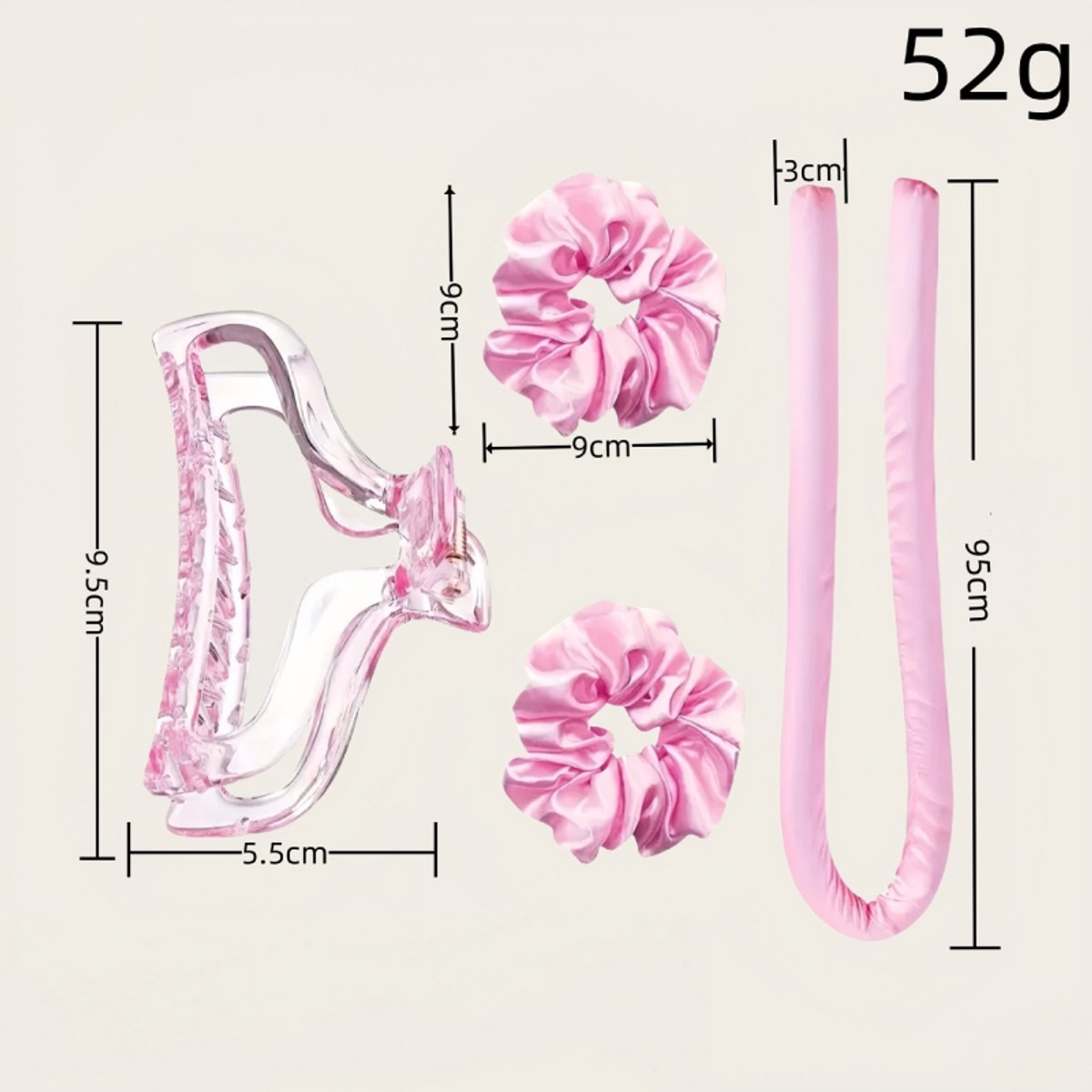 Set of 4 - Heat-Free Curling Iron - Curling Set for Home Use (Pink) - Image 6