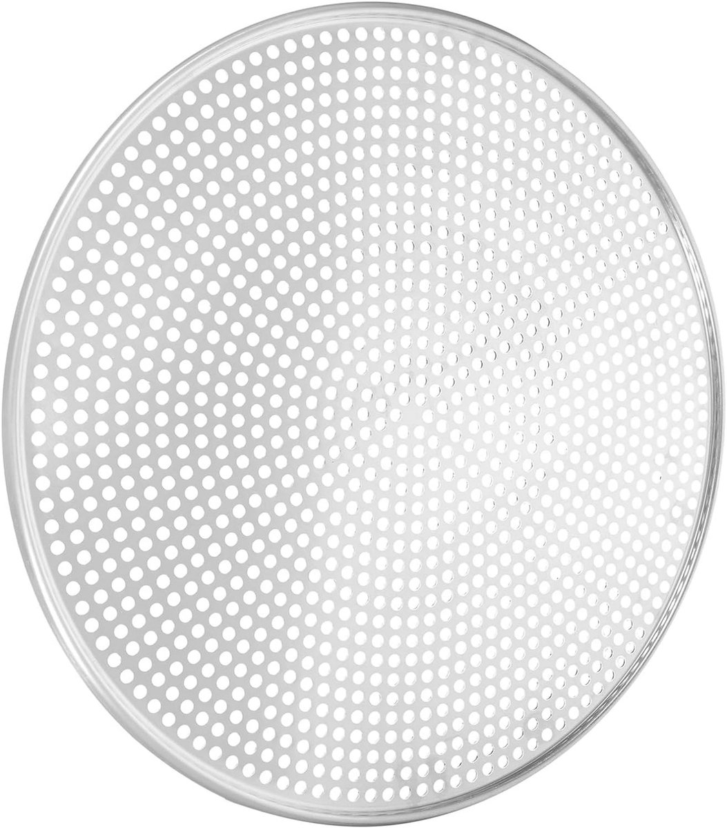 Stainless Steel Pizza Pan - Perforated - 16 Inch - Round Pizza Stand - Pizza Tray - Pizza Storage Tray - Oven Safe - Silver for Home and Restaurants - Image 1