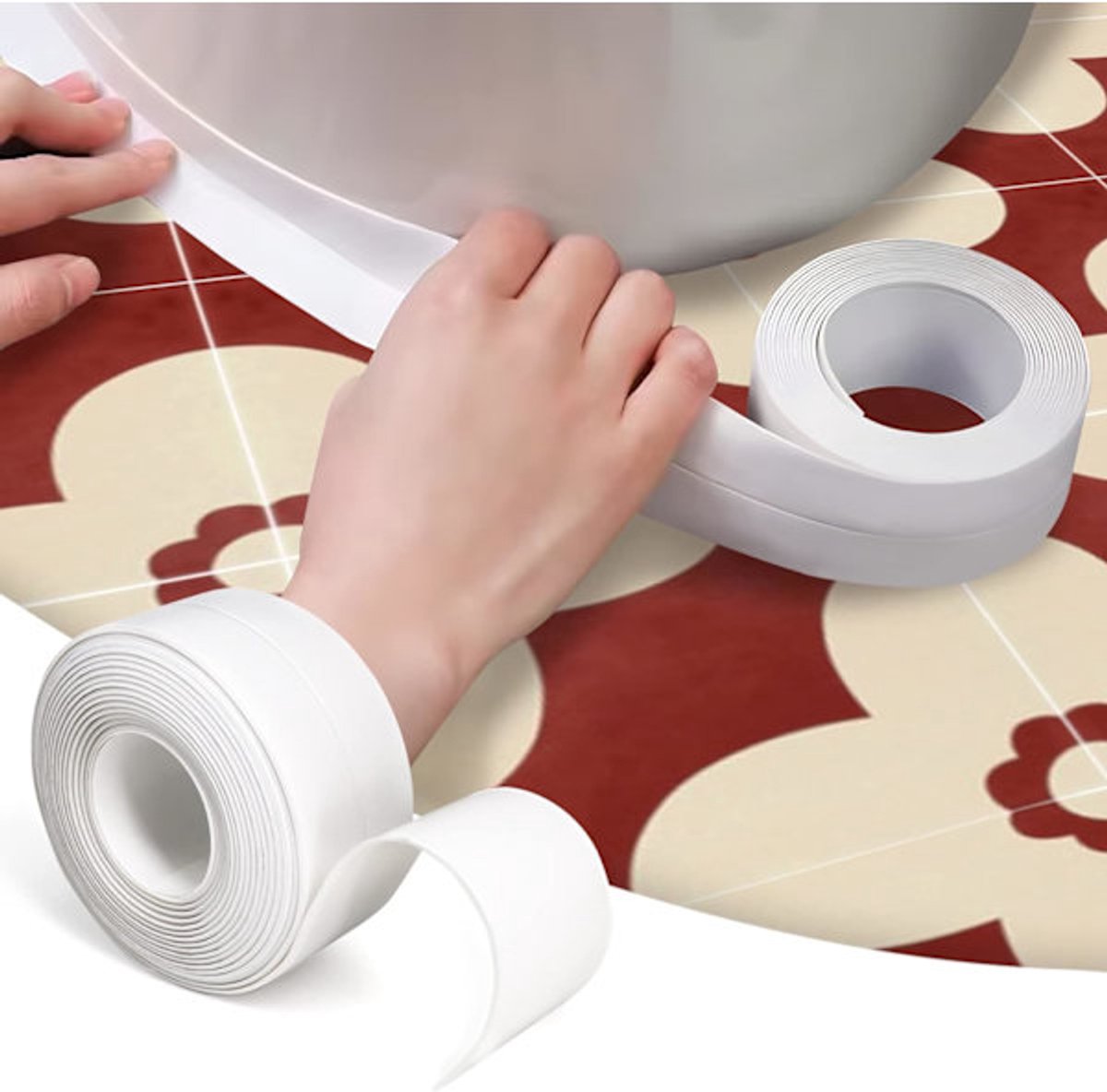Waterproof Sealing Tape - for floors, walls, countertops, sinks, bathrooms, toilets and baths - 2-pack - Image 1