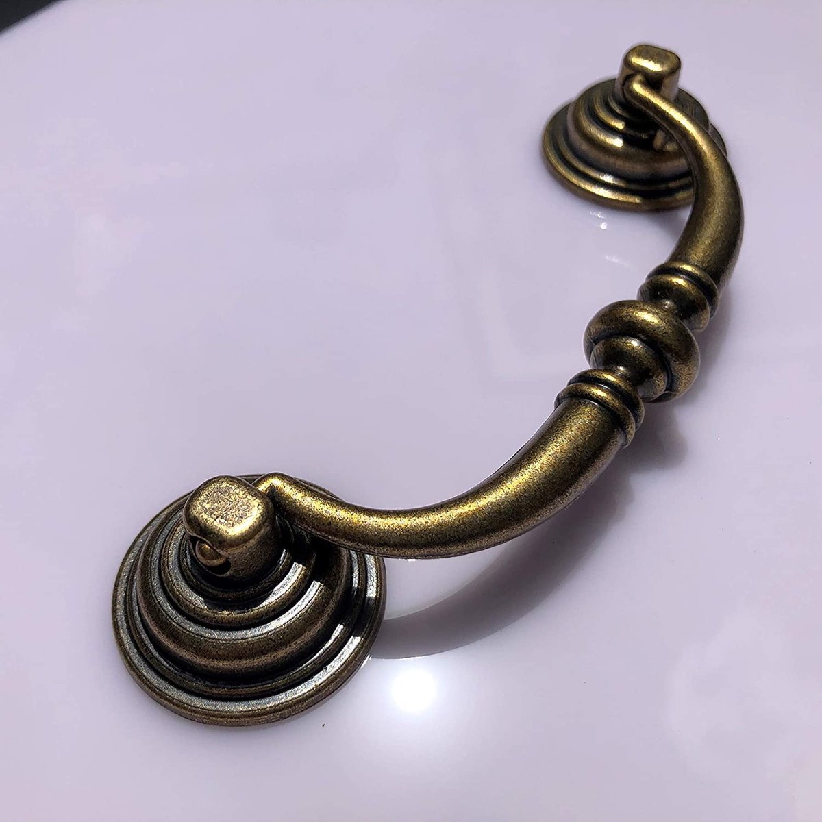 10 Pieces 4.25 Inch Center Hole Shabby Chic Drawer Pulls - Antique Bronze Kitchen Cabinet Pulls with Buckles (108mm/Antique Bronze) - Image 3