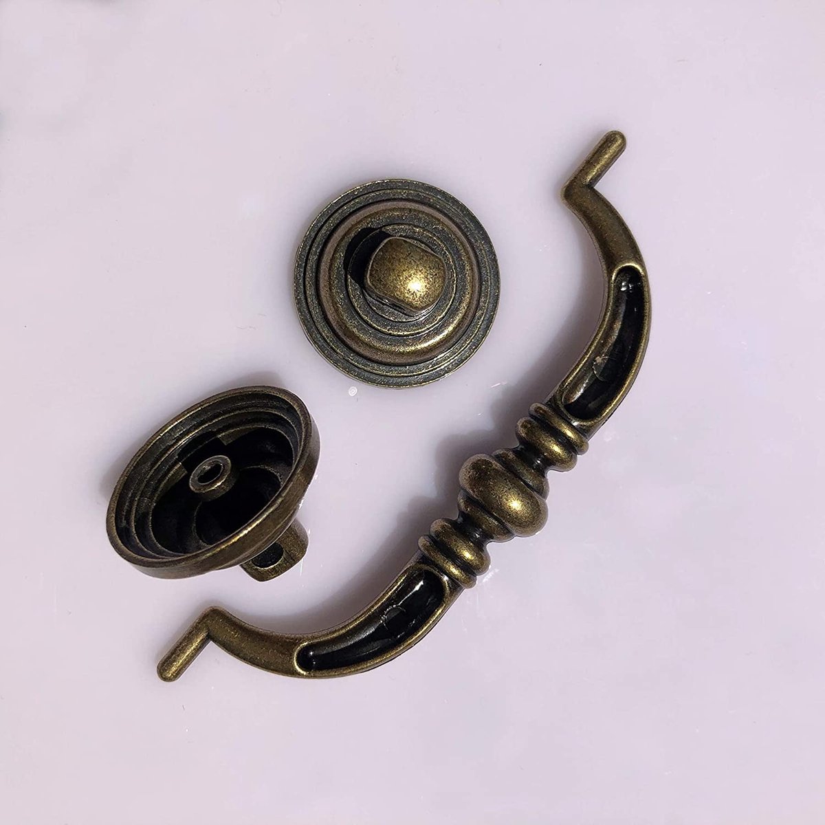 10 Pieces 4.25 Inch Center Hole Shabby Chic Drawer Pulls - Antique Bronze Kitchen Cabinet Pulls with Buckles (108mm/Antique Bronze) - Image 4