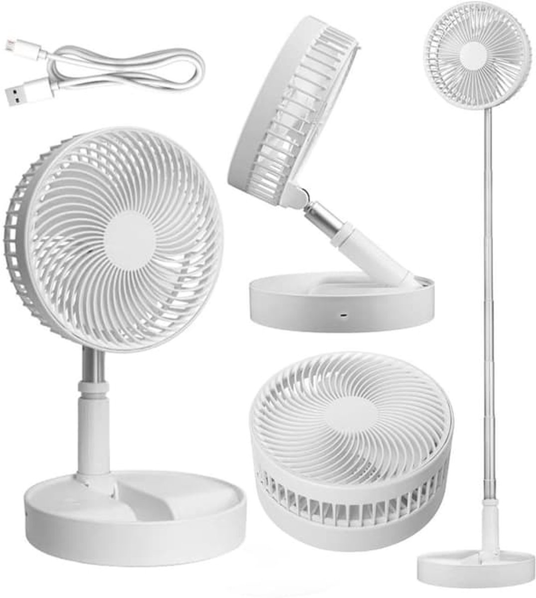 Folding Desk Fan - Adjustable Design - Cordless & Versatile - Foldable Standing Desk Fan - Image 1