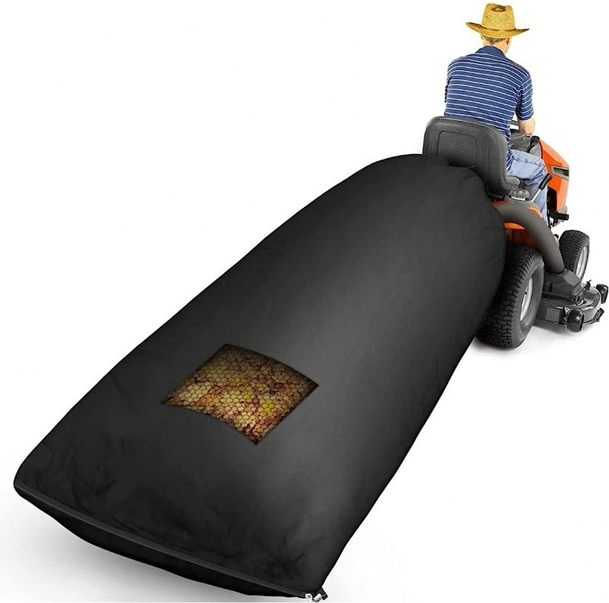 Riding Mower Grass Bag - Riding Mower Leaf Bag 6.6 x 4.3 Inches Durable Leaf Bag - Large Capacity - Quickly Removes Leaves from Your Lawn (Black, One Piece) - Image 1