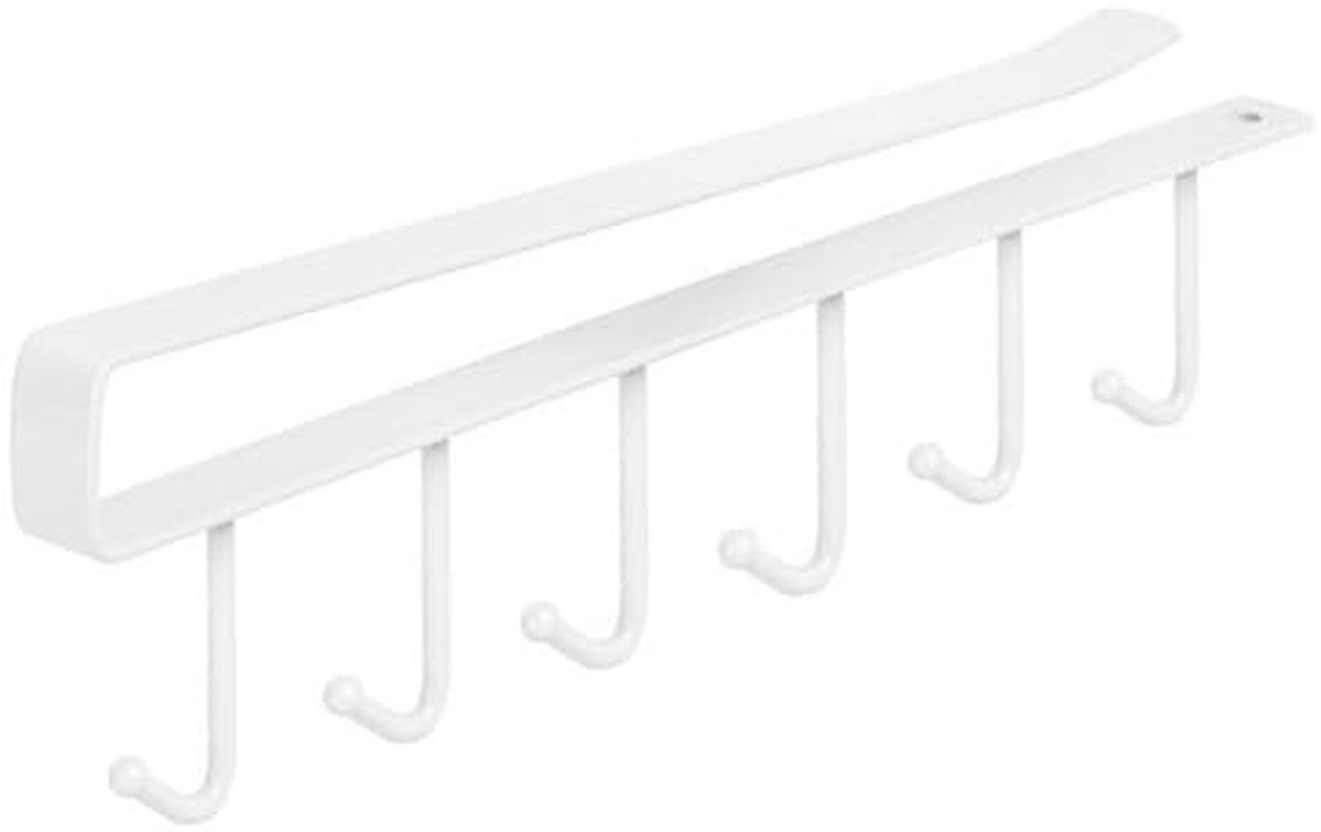 Storage Hooks - Shelf Hanger - White - with 6 hooks - Image 1