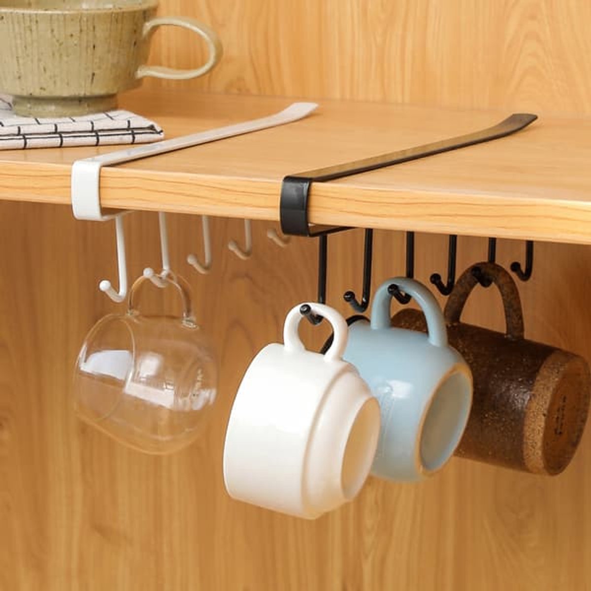 Storage Hooks - Shelf Hanger - White - with 6 hooks - Image 3