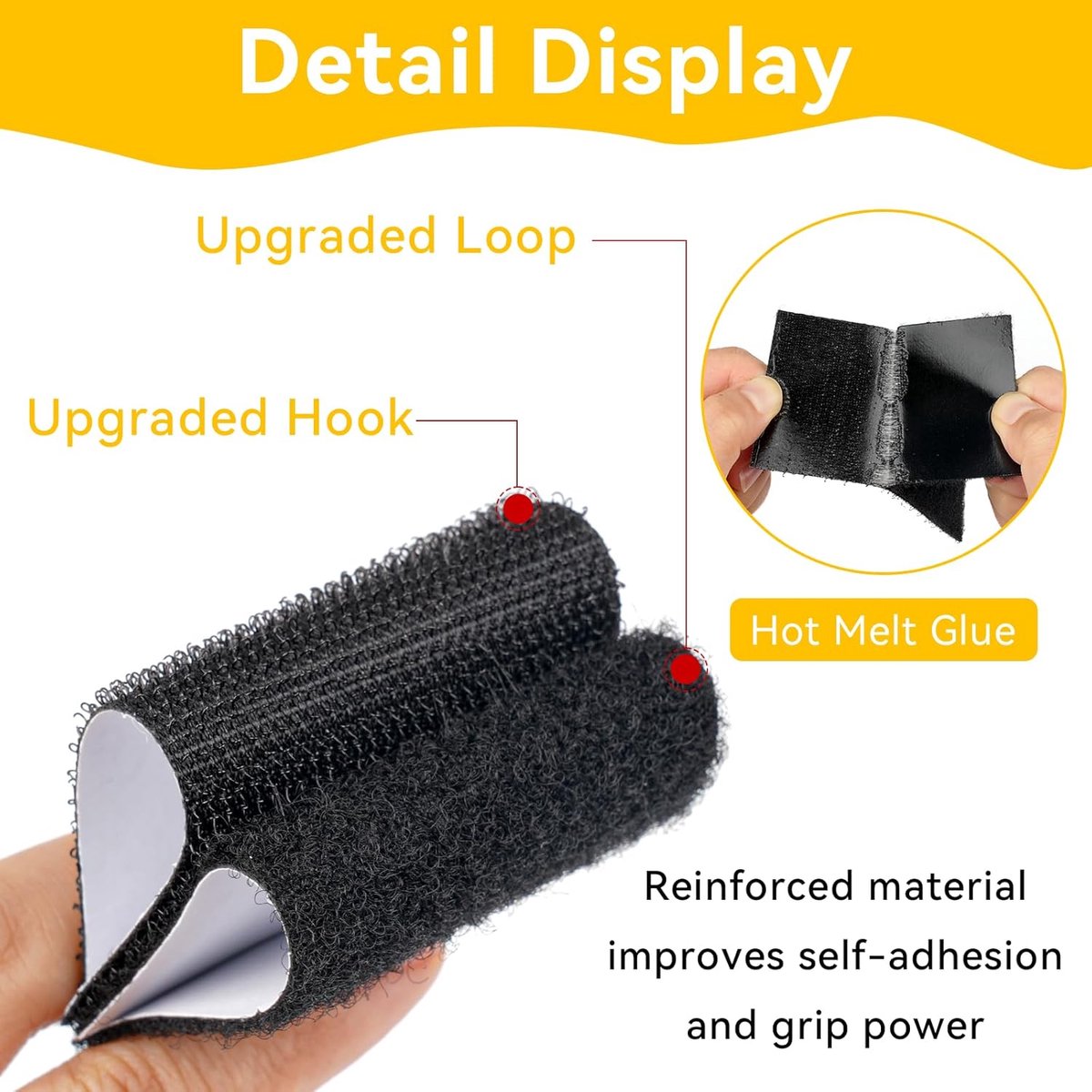Self-adhesive hook and loop tape - 20 sheets - 50 x 100 mm Self-adhesive hook and loop tape - Wide hook and loop adhesive pads - Ideal for sewing, DIY projects, office supplies and crafts - Image 2