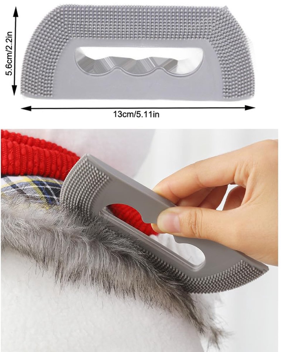 Deshedding Brush - Cat Brush - Cat Comb - Brush Against Cat Hair - Anti-Shedding - Coat Care - Gray - Image 2