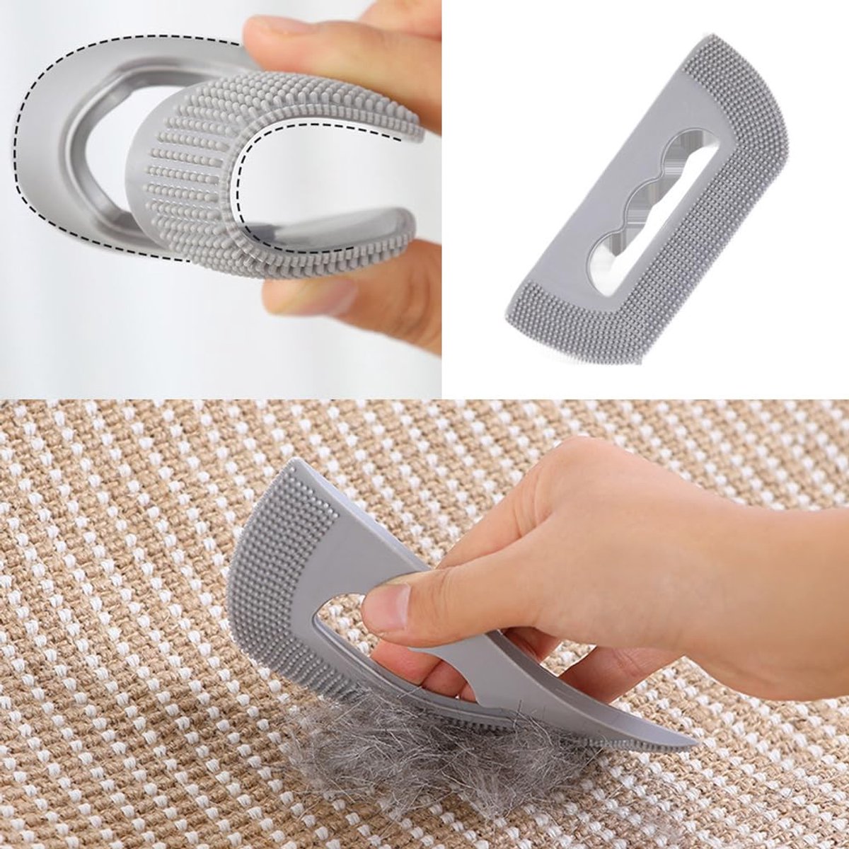 Deshedding Brush - Cat Brush - Cat Comb - Brush Against Cat Hair - Anti-Shedding - Coat Care - Gray - Image 3