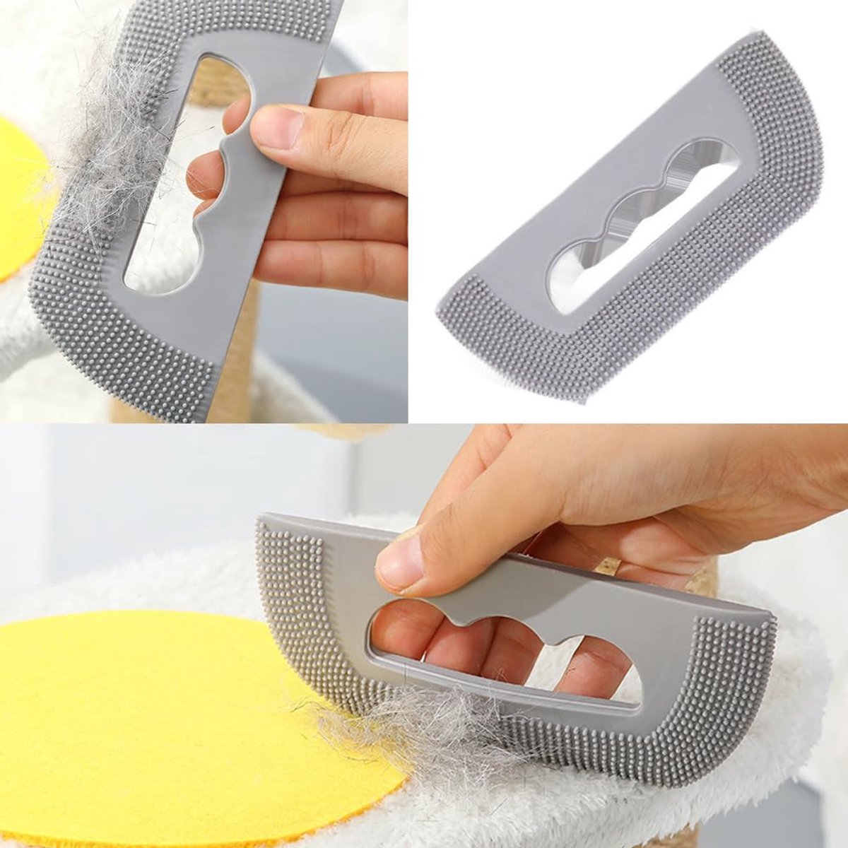 Deshedding Brush - Cat Brush - Cat Comb - Brush Against Cat Hair - Anti-Shedding - Coat Care - Gray - Image 4