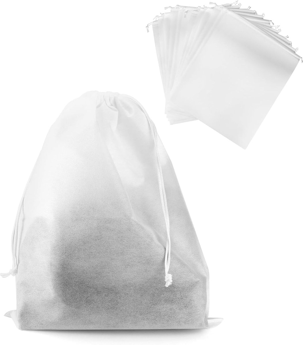 Drawstring Dust Cover - 6-Piece Breathable Non-Woven Large Size Storage Bag - For Handbags, Tote Bags & Shoes - 50x40cm - Image 1