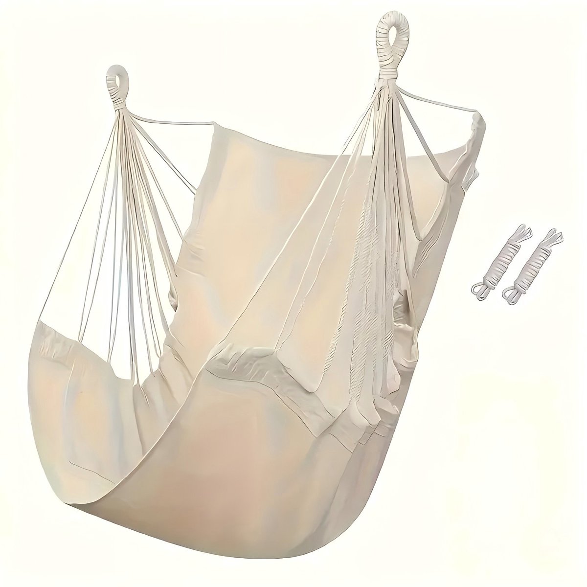 Hanging Chair - Portable Hammock - Comfortable Patio Chair - Suitable for Indoor and Outdoor Use - Maximum Load Capacity 100kg（White, without cushion） - Image 1