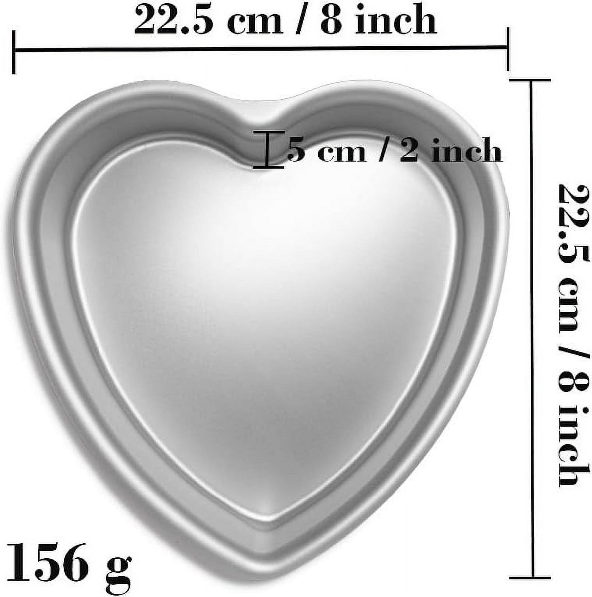 Heart-shaped baking tins - Aluminum baking tins - Valentine's Day, weddings, birthdays, etc. (Set of 3 heart-shaped baking tins, 20 x 5 cm) - Image 3