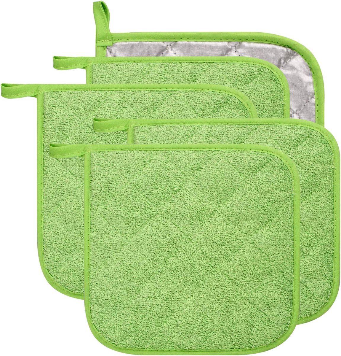 Placemat - Set of 5 Insulation Mats for the Kitchen - Heat Resistant Insulation Mats - Large Coasters for Daily Cooking and Baking (Dimensions: 6.5 x 6.5 Inches, Color: Light Green) - Image 1