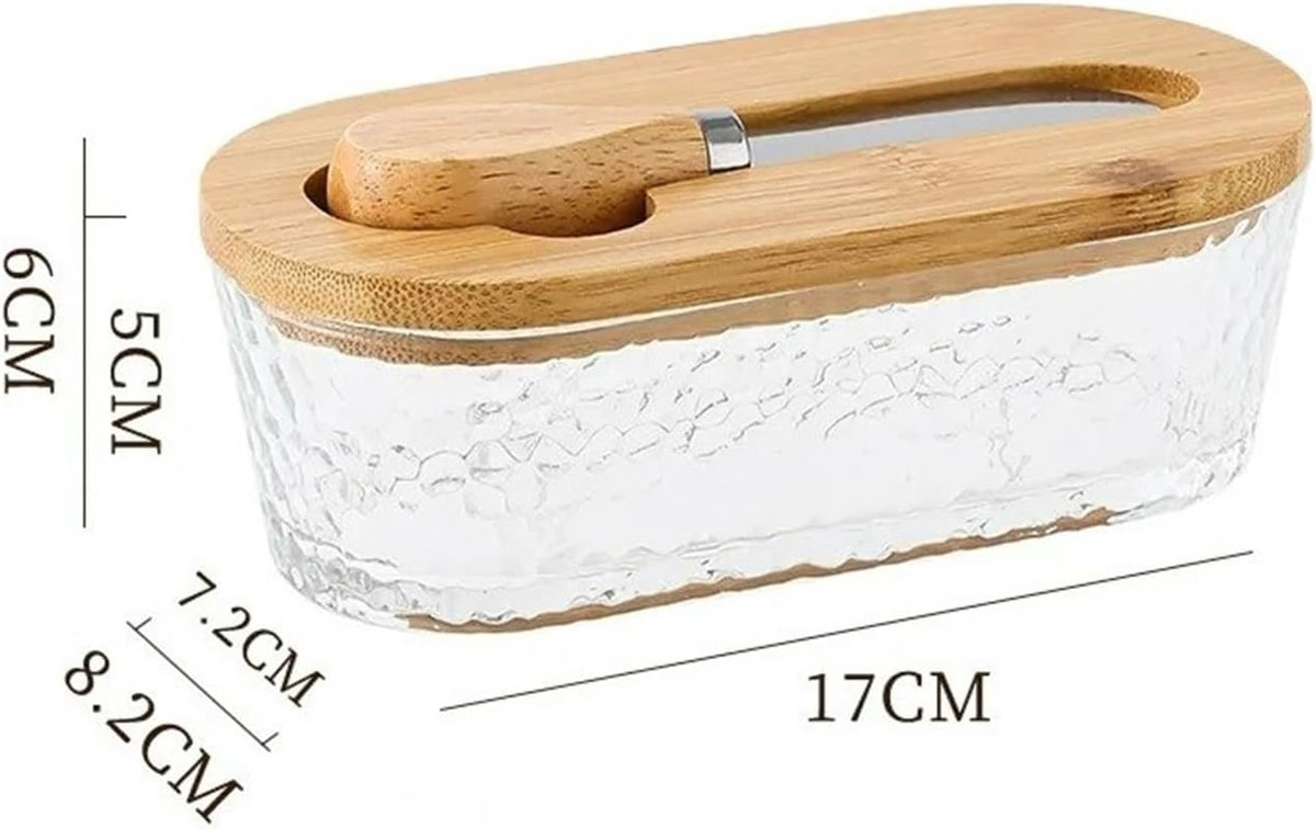 Airtight Containers - Airtight Containers with Butter - Airtight Containers with Cheese - With Butter Knife - Unbreakable Glass Food Containers - With Silicone Sealing Ring - Kitchen Butter Container (Type A) - Image 3