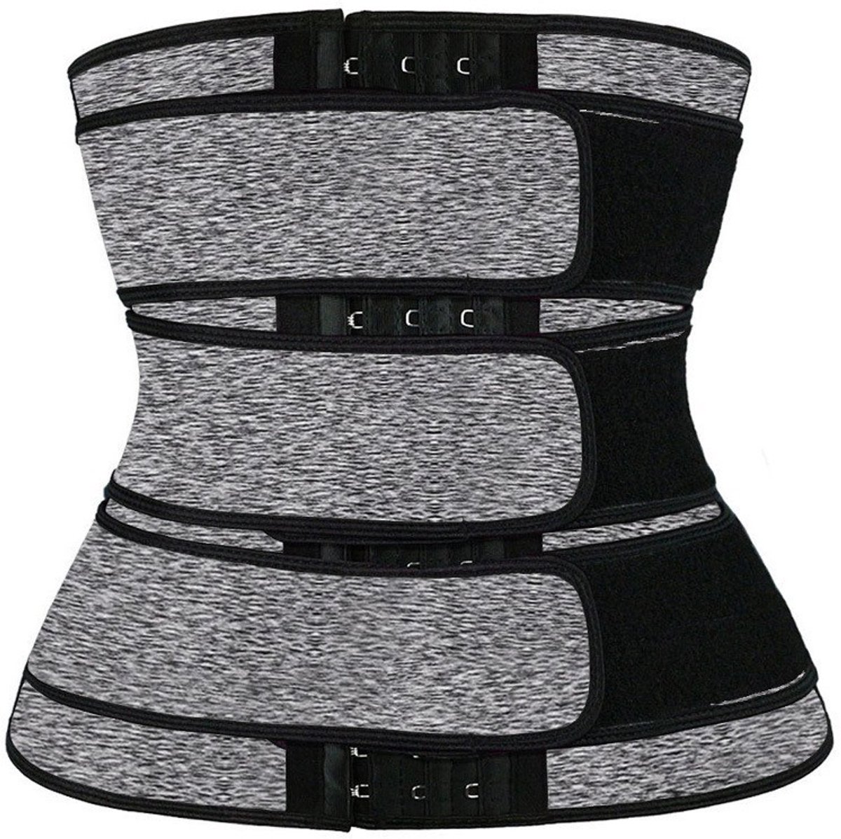 Women Sweat Reducer Training Belt - Sweatband - Waist Trainer - Slimming Belly Band - 3-Row Closure & Breathable Material - Extended Sizes (S to 6XL) - Gray, 5XL - Image 1