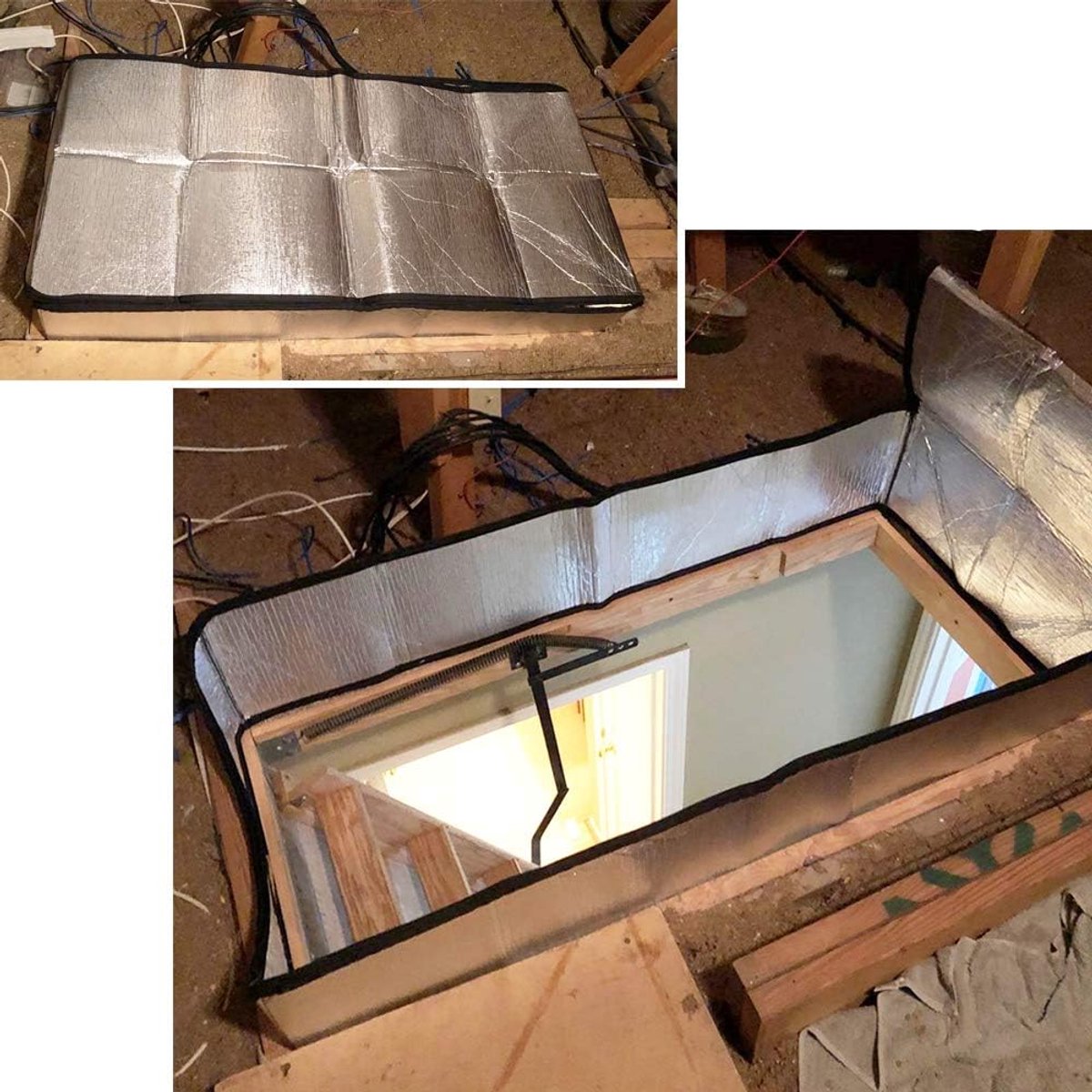 Attic Hatch Insulation Cover 63.5x138 cm - Dust Cover for Attic Hatch - Energy Saving With Zipper - For Stairs - Cool in Summer, Warm in Winter - Image 3